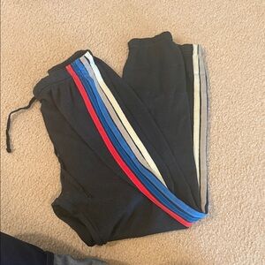 Aviator Nation Joggers with Red, Blue, and White Stripes